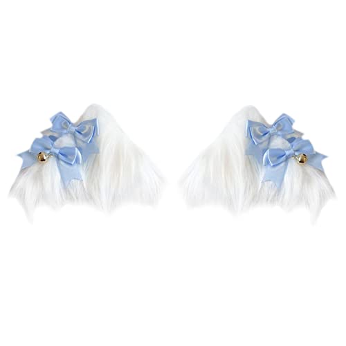 Hairclip Ohr Haarnadeln Plüsch Schleife Haarspange Set Cosplay Kostüm Haarspangen für Frauen Mädchen Haarschmuck von YPREWY