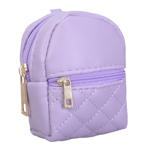 Kleine PU-Taschen mit Schlüsselanhänger, Münzgeldbörse, modisches Taschenzubehör für einfache Organisation von wichtigen Schüler-Münzhaltern, violett, Mass Beauty von YPREWY