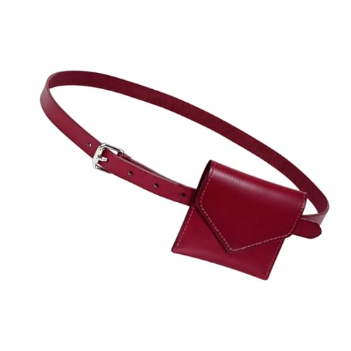 Modische kleine Hüfttasche für Damen, aus PU-Leder mit stilvollem Design und mehreren Fächern, für Studenten, Pendler, Reisetasche, rot, Mass Beauty von YPREWY