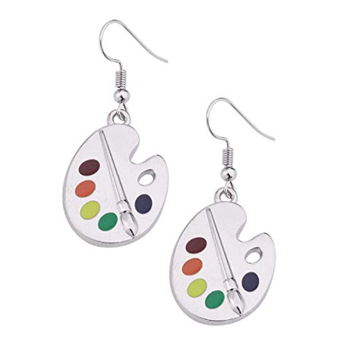Ohrringe mit Pinsel, modisch, bunte Farbpalette, Haken, Ohrringe, Schmuck, Damen, Mädchen, Liebhaber, Perlen-Organizer von YPREWY
