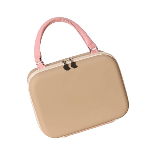 Praktischer Make-up-Organizer, kompakte Reise-Kosmetiktasche mit herausnehmbaren Trennwänden für Hautpflege, unverzichtbare Reise-Make-up-Tasche, khaki, Mass Beauty von YPREWY