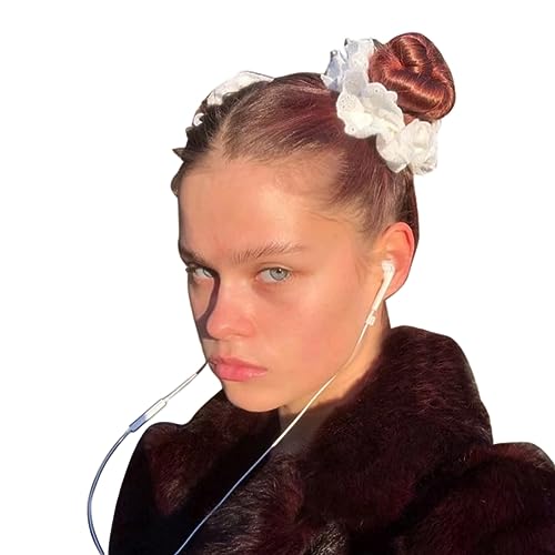 Spitzen-Haargummis für Damen, Hochsteckfrisur, elastische Haarringe, ästhetischer Haargummi, Pferdeschwanz, Haarhalter von YPREWY