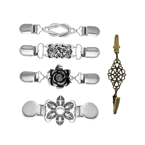 Vintage Pullover Clip Umhang Umhang Verschluss Mode Antik aufwendige Blumenform Schalkragen Verschluss für Mädchen Frauen Retro Brosche von YPREWY