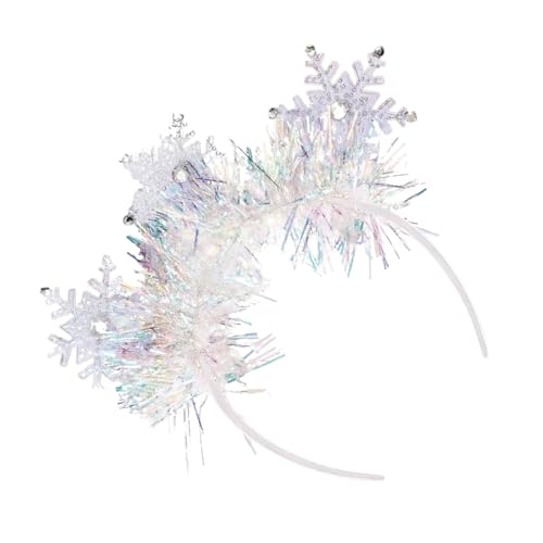 Weihnachts-Stirnband, weiße Schneeflocke, glitzernde Strasssteine, Kopfschmuck für Damen und Mädchen, Winterparty von YPREWY
