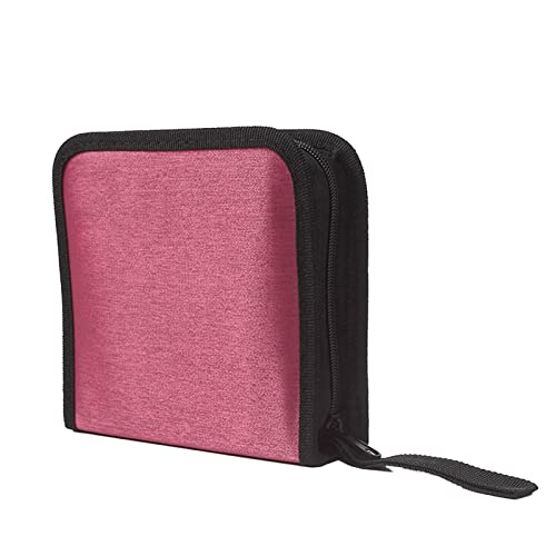 YPREWY 40 x CD-Discs Merzerisierter Stoff, Handtaschen-Aufbewahrungstasche, Organizer, Booklet-Halter, rosarot von YPREWY