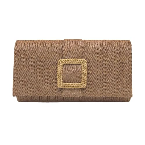 YPREWY All-matching Crossbody Bag For Women Envelope Handbag Straw Beach Bag Trendy Shoulder Handwoven Messengers Women Envelope Handbag All-matching Crossbody Straw Beach Shoulder, braun, One Size von YPREWY