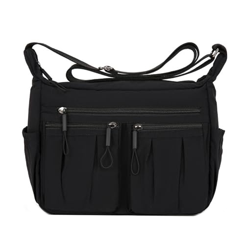 YPREWY Crossbody-Tasche für Damen, lässige Handtasche und Schultertaschen, Nylon-Handtasche, leicht, wasserdicht, Messenger-Tasche, Umhängetasche, wasserdicht, Nylon, Schwarz , One Size von YPREWY