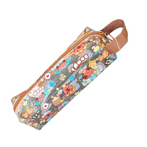 YPREWY Durchsichtiges Federmäppchen, ästhetisches Etui, Stiftebeutel, Tierbeutel, Schule, Bürobedarf, schöne klare Capybara-Ästhetik, a von YPREWY