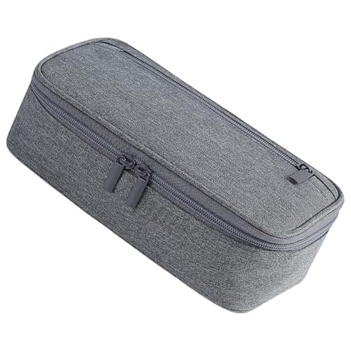 YPREWY Einfarbiges Federmäppchen, einfaches Etui, großes Fassungsvermögen, Stiftbeutel, Schule, Bürobedarf, einfarbig, große Kapazität, Etui für die Schule, grau von YPREWY