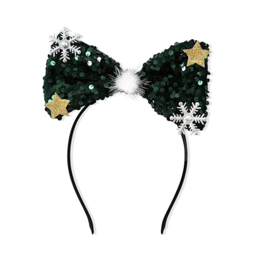 YPREWY Funkelnde Weihnachts-Stirnbänder mit Pailletten, Schmetterlingsform, Kopfbedeckung, Damen-Haarreifen für Damen und Mädchen von YPREWY
