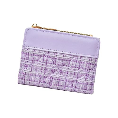 YPREWY Kompakte Geldbörsen für Damen, Bifold Clutches, modische PU-Ledergeldbörse, Kreditkartenhalter, Geldtasche, Reisegeldbeutel, Damengeldbörse, violett, Mass Beauty von YPREWY