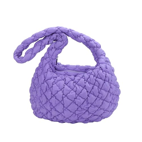 YPREWY Moderne gesteppte Tasche für Damen, geräumige und praktische Umhängetasche, Schultertasche für Studenten und professionelle, weiche, leichte Tasche, violett, One Size von YPREWY