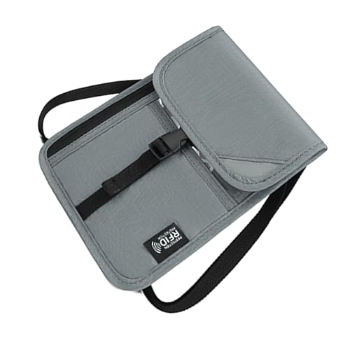 YPREWY Reisebrieftasche mit RFID-blockierender Reisepasshülle für einfaches Reisen, einfaches Design, für Herren und Damen, Reisepass und Dokumente, grau, One Size von YPREWY