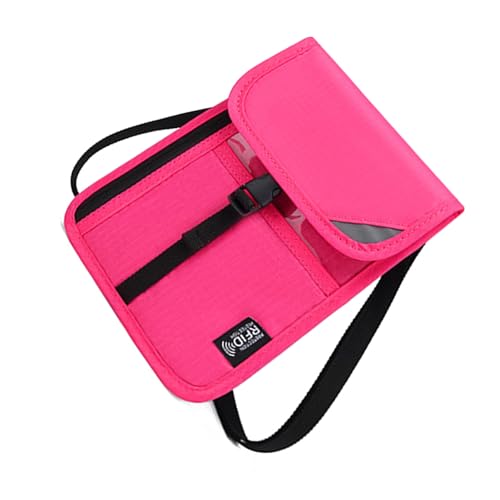 YPREWY Reisebrieftasche mit RFID-blockierender Reisepasshülle für einfaches Reisen, einfaches Design, für Herren und Damen, Reisepass und Dokumente, rosarot, One Size von YPREWY