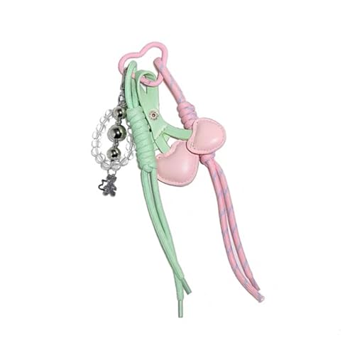 YPREWY Robuster Schlüsselanhänger mit Kirschen-Quasten, bunt, Leder, Ornament für Frauen, die ein einzigartiges Accessoire suchen von YPREWY
