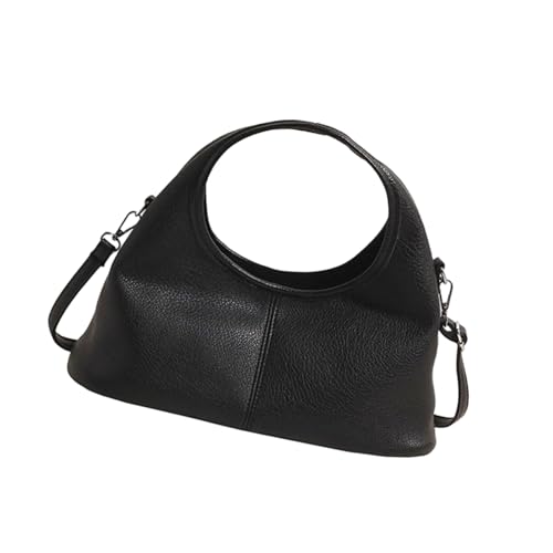 YPREWY Schultertasche aus Leder, Clutches mit Reißverschluss, für Damen, Crossbody-Tasche mit abnehmbaren Trägern, Crossbody-Tasche für Damen, Schwarz , One Size von YPREWY