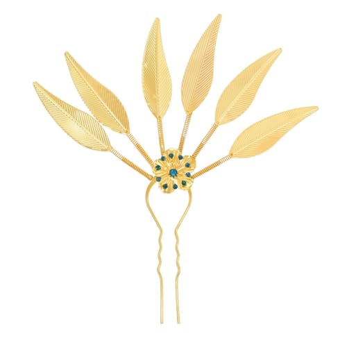 YPREWY Thailändische kulturelle Pfauenblatt-Designs, Haarspange, Ornament, Legierung mit funkelnden Strasssteinen für Damen von YPREWY