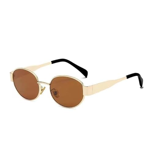YPREWY Travel for Adult UV400 Sonnenbrille, ovaler Rahmen für Outdoor-Aktivitäten, Schutz, Brillen, Goldfarbener Rahmen von YPREWY
