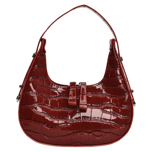 YPREWY Trendige Abendtasche Party Schultertasche PU Leder Handtasche Glänzende Oberfläche Unterarmtasche für verschiedene Anlässe PU Leder Geldbörse, B, One Size von YPREWY