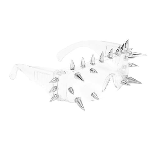 YPREWY Trendige Damen-Sonnenbrille, einzigartiger Steampunk-Stil, Brille, langlebig, für den täglichen Gebrauch und Freizeit, 25 Nieten, Transp von YPREWY