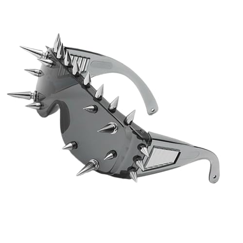 YPREWY Trendige Damen-Sonnenbrille, einzigartiger Steampunk-Stil, Brille, langlebig, für den täglichen Gebrauch und Freizeit, 25 Nieten transparent von YPREWY