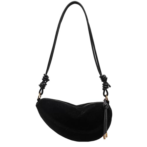 YPREWY Umhängetasche mit großer Kapazität für Damen, Retro, Kuriertasche, Pendeln, PU-Leder, Schultertasche, große Kapazität, Crossbody, lässig, Pendeln, für Reisen, Schwarz , One Size von YPREWY