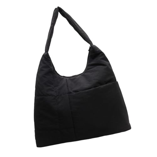 YPREWY Unterarmtasche mit bequemem Gurt Schultertaschen Elegante Nylon Handtasche für Alltag und besondere Anlässe Bequeme Tragetasche, Schwarz , One Size von YPREWY