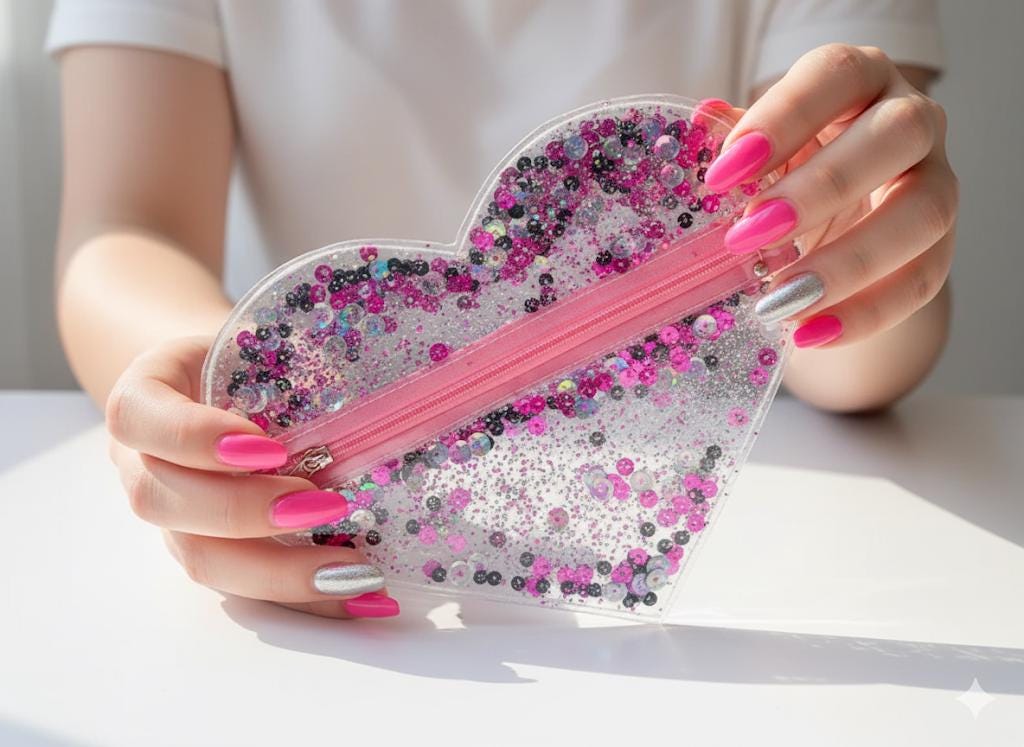 Brokat Tasche Mit Reißverschluss Kawaii Kosmetik, Kosmetik Organizer von YPSILONBAGS