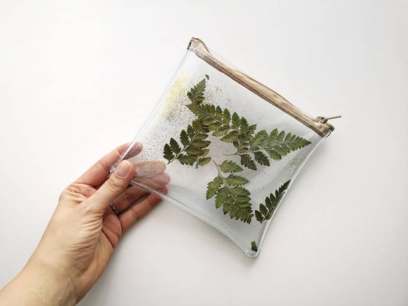 Farn Und Glitzer Make-Up Tasche Kosmetiktasche Erstaunliches Geschenk Für Plant Lady Design Einzigartige Bad Schönheit Kulturbeutel von YPSILONBAGS