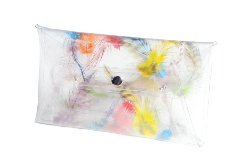 Feder Clutch Tasche Handgefertigte Ooak Prom Umschlag Handtasche von YPSILONBAGS