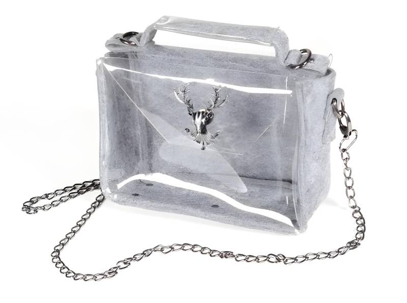 Messenger Bag Felt Crossbody Clear Purse Felted Messenger Satchel Brief Briefcase Shoulder With Retro Glam Deer Punk von YPSILONBAGS