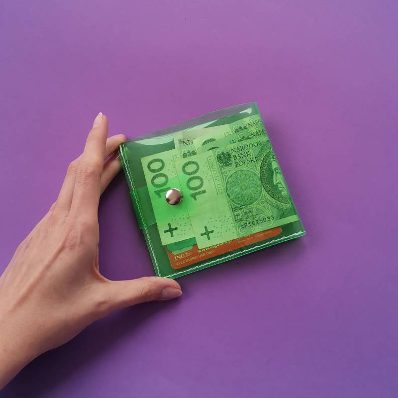 Neon Grün Transparent Geldbörse Karte Geldscheinhalter Reisebeutel Kassierer 90Er Jahre Accessoires Unisex Streetstyle Vegan Festival Gadgets von YPSILONBAGS