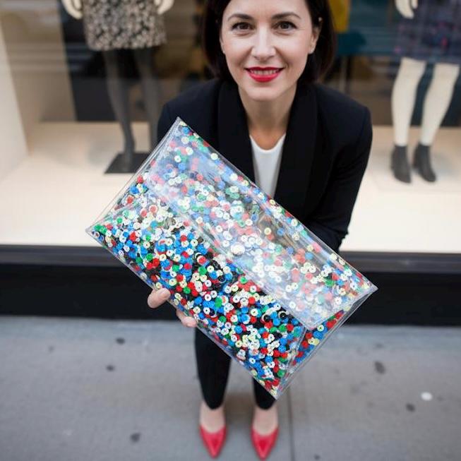 Sequins Bag Handbag With Sequins For Lovers Vegan Colorful Clutch Pcv Prom Party Ooak Envelope 90S von YPSILONBAGS