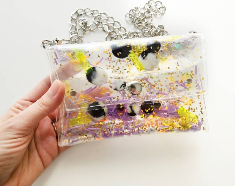 Transparente Geldbörse Irisierende Neon 80Er Rave Tasche, Vegan Geschenk von YPSILONBAGS