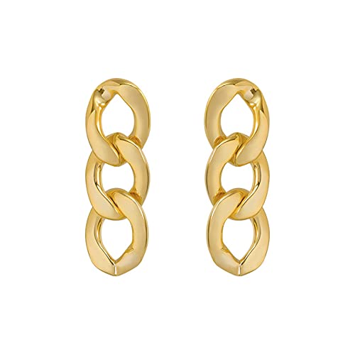 Helle goldene Farbe übertriebene Metallketten-Tropfenohrringe Retro-Punk-Kettenohrringe Vintage Jewelry-806-8 von YQHWLKJ