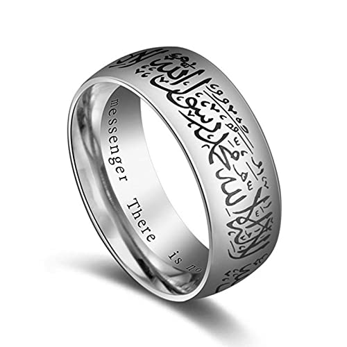 Titanstahl Koranringe muslimische religiöse islamische Halal-Wörter Männer Frauen Vintage Ring-6,C von YQHWLKJ