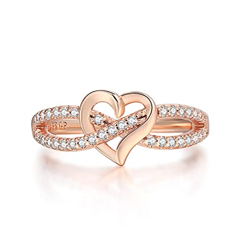 YQHWLKJ Ringe für Frauen Unendliche Liebe Fingerring Schmuck Doppelt Farbe Überzogen Verlobungsgeschenk Schmuck-10,DZR026 von YQHWLKJ