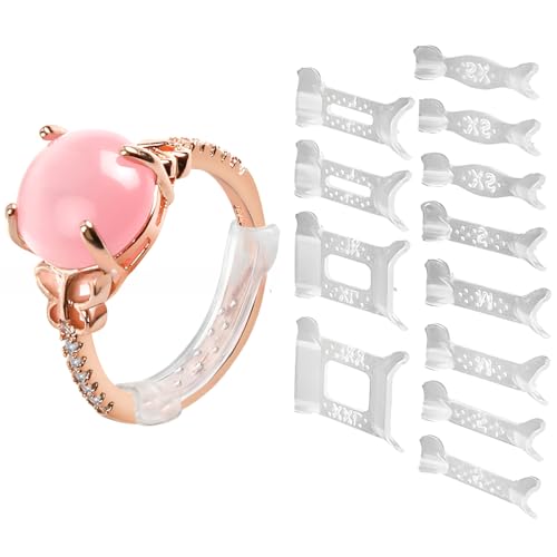 12 stück Kunststoff Klar Ring Size Adjuster Ringverkleinerer Unsichtbar Verkleinerung Ringgrößenversteller Ringe Kleiner Enger Machen Ringstopper Verkleinerer für Alle Lose Ringe Männer Frauen 12 stück Kunststoff Klar Ring Size Adjuster Ringverkleinerer Unsichtbar Verkleinerung Ringgrößenversteller Ringe Kleiner Enger Machen Ringstopper Verkleinerer für Alle Lose Ringe Männer Frauen von YQNONEZ