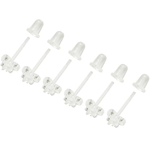 Kunststoff 6 stk Clear Schmetterling Piercing Retainers 6 stk Weich Ohrring Verschluss Ohrpiercings Stecker Hypoallergene Ohrringe Stud Set Ohrstecker Bars Kit Earrings Schmuck für Damen Herren von YQNONEZ