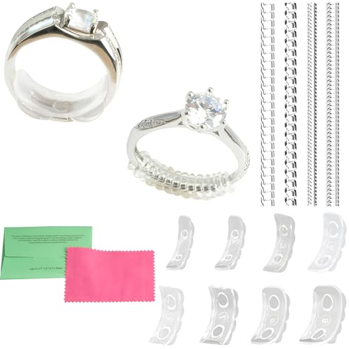 Kunststoff Klar 1 Set Ring Sizer Adjuster Spiralförmige Ringgrößenversteller Unsichtbar Verkleinerung Kit Enger Machen Kleiner Ringstopper Rings Verkleinerer für Alle Lose Ringe Frauen Männer (C Stil) Kunststoff Klar 1 Set Ring Sizer Adjuster Spiralförmige Ringgrößenversteller Unsichtbar Verkleinerung Kit Enger Machen Kleiner Ringstopper Rings Verkleinerer für Alle Lose Ringe Frauen Männer (C Stil) von YQNONEZ