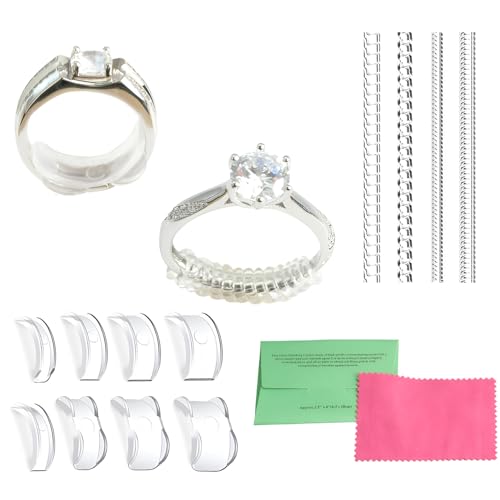 Kunststoff Klar 1 Set Ring Sizer Adjuster Spiralförmige Ringgrößenversteller Verkleinerung Unsichtbar Kit Ringstopper Enger Machen Rings Kleiner Verkleinerer für Alle Lose Ringe Frauen Männer (B Stil) Kunststoff Klar 1 Set Ring Sizer Adjuster Spiralförmige Ringgrößenversteller Verkleinerung Unsichtbar Kit Ringstopper Enger Machen Rings Kleiner Verkleinerer für Alle Lose Ringe Frauen Männer (B Stil) von YQNONEZ