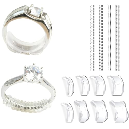 Kunststoff Klar 12 stück Ring Size Adjuster Ringverkleinerer Ringgrößenversteller Ringe Verkleinerung Unsichtbar Kit Enger Kleiner Machen Ringstopper Verkleinerer für Alle Lose Ringe Männer Frauen Kunststoff Klar 12 stück Ring Size Adjuster Ringverkleinerer Ringgrößenversteller Ringe Verkleinerung Unsichtbar Kit Enger Kleiner Machen Ringstopper Verkleinerer für Alle Lose Ringe Männer Frauen von YQNONEZ