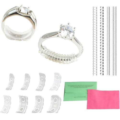 Kunststoff Klar 8 stück Ring Size Adjuster 4 pcs Spiralförmige Ringgrößenversteller Verkleinerung Unsichtbar Kit Enger Machen Ringstopper Rings Kleiner Verkleinerer für Alle Lose Ringe Frauen Männer Kunststoff Klar 8 stück Ring Size Adjuster 4 pcs Spiralförmige Ringgrößenversteller Verkleinerung Unsichtbar Kit Enger Machen Ringstopper Rings Kleiner Verkleinerer für Alle Lose Ringe Frauen Männer von YQNONEZ