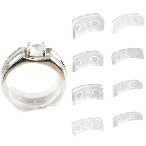 Kunststoff Klar 8 stück Ring Size Adjuster Ringverkleinerer Ringgrößenversteller Ringe Verkleinerung Unsichtbar Kit Enger Kleiner Machen Ringstopper Verkleinerer für Alle Lose Ringe Männer Frauen Kunststoff Klar 8 stück Ring Size Adjuster Ringverkleinerer Ringgrößenversteller Ringe Verkleinerung Unsichtbar Kit Enger Kleiner Machen Ringstopper Verkleinerer für Alle Lose Ringe Männer Frauen von YQNONEZ