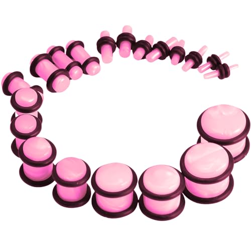 YQNONEZ Acryl Rosa 10 Paar Ohr Solide Plugs mit O-Ring Gauges Expander Set Kunststoff Plug Kit Hypoallergen Body Piercing Schmuck Ohrpiercing Tuneles De Oreja Para Hombre Männer Frauen 1.6-12 MM YQNONEZ Acryl Rosa 10 Paar Ohr Solide Plugs mit O-Ring Gauges Expander Set Kunststoff Plug Kit Hypoallergen Body Piercing Schmuck Ohrpiercing Tuneles De Oreja Para Hombre Männer Frauen 1.6-12 MM von YQNONEZ