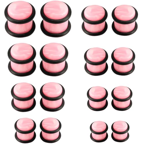 YQNONEZ Acryl Rosa 8 Paar Ohr Solide Plugs mit O-Ring Gauges Expander Set Kunststoff Plug Kit Hypoallergen Body Piercing Schmuck Ohrpiercing Tuneles De Oreja Para Hombre Männer Frauen 2.5-12 MM YQNONEZ Acryl Rosa 8 Paar Ohr Solide Plugs mit O-Ring Gauges Expander Set Kunststoff Plug Kit Hypoallergen Body Piercing Schmuck Ohrpiercing Tuneles De Oreja Para Hombre Männer Frauen 2.5-12 MM von YQNONEZ