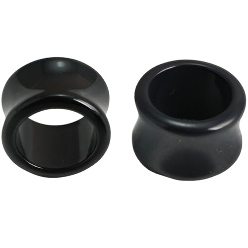YQNONEZ Acryl Schwarz 1 Paar Double Flared Ohr Flesh Tunnels Gauges Expander Kunststoff Tunnel Hypoallergen Body Piercing Schmuck Ohrpiercing Tuneles De Oreja Para Hombre Männer Frauen 6 mm(2 G) von YQNONEZ