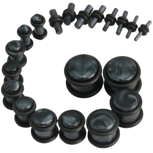 YQNONEZ Acryl Schwarz 10 Paar Ohr Solide Plugs mit O-Ring Gauges Expander Set Kunststoff Plug Kit Hypoallergen Body Piercing Schmuck Ohrpiercing Tuneles De Oreja Para Hombre Männer Frauen 1.6-12 MM YQNONEZ Acryl Schwarz 10 Paar Ohr Solide Plugs mit O-Ring Gauges Expander Set Kunststoff Plug Kit Hypoallergen Body Piercing Schmuck Ohrpiercing Tuneles De Oreja Para Hombre Männer Frauen 1.6-12 MM von YQNONEZ