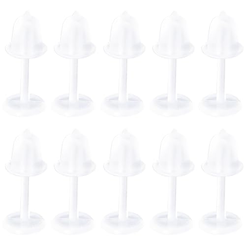 YQNONEZ Kunststoff 10 stk Clear 3 mm Flach Piercing Retainers 10 stk Klar Ohrring Verschluss Ohrpiercings Stecker Set Hypoallergene Ohrstecker Stud Ohrringe Bars Kit Earrings Schmuck für Damen Herren von YQNONEZ