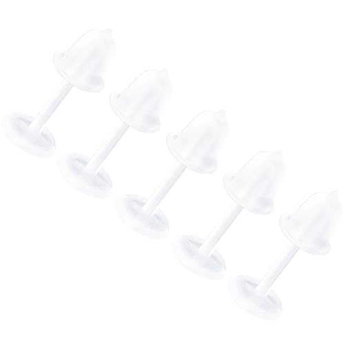 YQNONEZ Kunststoff 5 stk Clear 3 mm Flach Piercing Retainers 5 stk Klar Ohrring Verschluss Ohrpiercings Stecker Hypoallergene Ohrstecker Stud Ohrringe Bars Kit Earrings Schmuck für Damen Herren von YQNONEZ